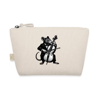 Mouse in tuxedo playing cello - Organic Pouch - nature - Front