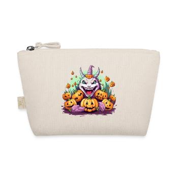 Halloween Witch with Pumpkins - Organic Pouch - nature - Front