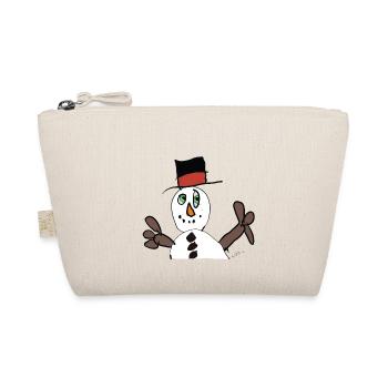 Winterzauber Schneemann im Hut - Bio-Täschchen - Natur - Vorne