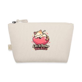 Life Is Better With A Cat Motiv - Organic Pouch - nature - Front