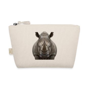 Rhino Portrait Wildlife Nature Design - Organic Pouch - nature - Front