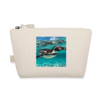 Penguin Under Water Turquoise Ocean Nature Design - Organic Pouch - nature - Front