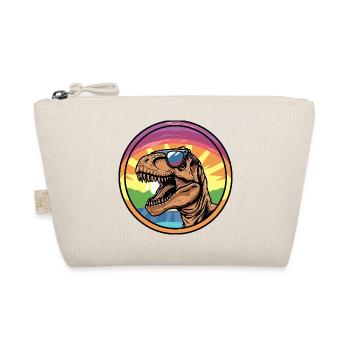 T-Rex Sunset with Sunglasses - Organic Pouch - nature - Front
