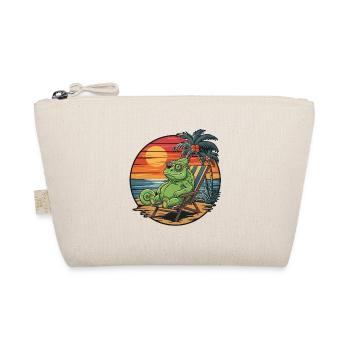 Caméléon drôle sur la plage Coucher de soleil des vacances d’été - Trousse biologique - nature - Devant