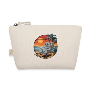 Lustige britische Kurzhaarkatze am Strand, Sommersonnenuntergang - Bio-Täschchen - Natur - Vorne