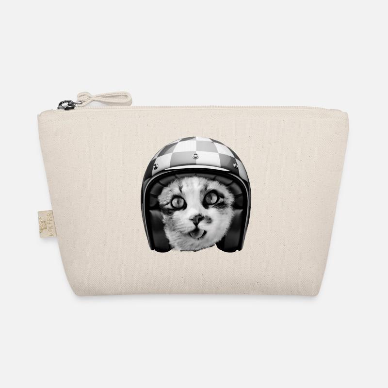 Casque de course de chat motard - Humour drôle d’animaux de compagnie Trousse biologique