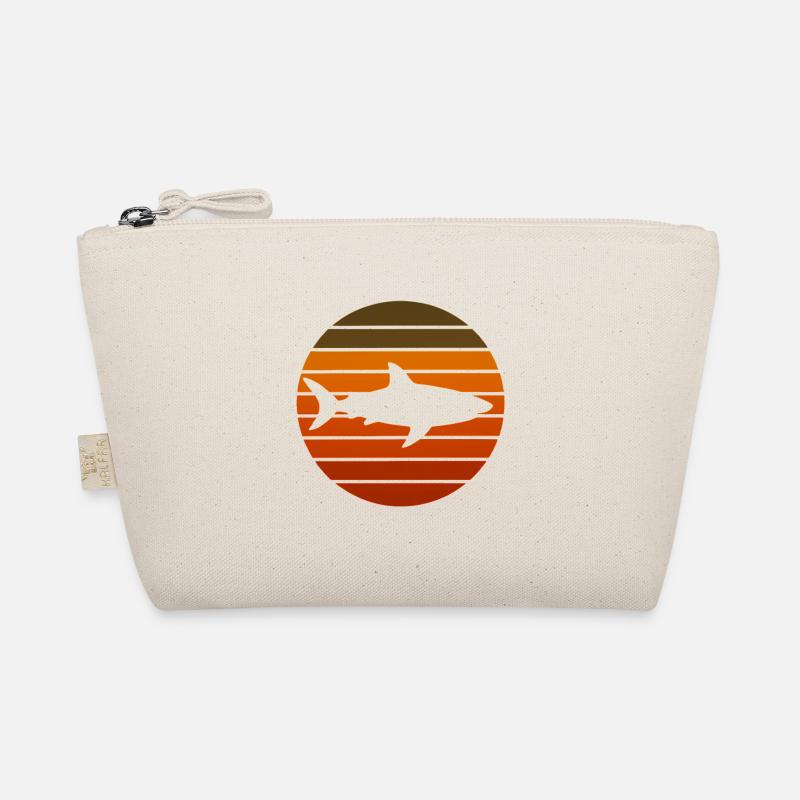 Sunset Shark Silhouette Organic Pouch
