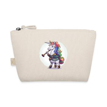 Buntes Einhorn mit Trompete - Bio-Täschchen - Natur - Vorne