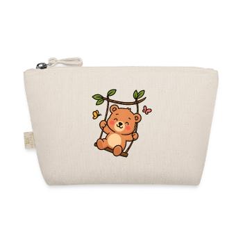 Little bear on swing - Organic Pouch - nature - Front