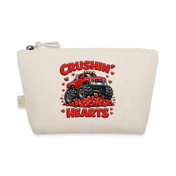 Junge Valentine Monstertruck Herz Lustig Geschenk - Bio-Täschchen - Natur - Vorne
