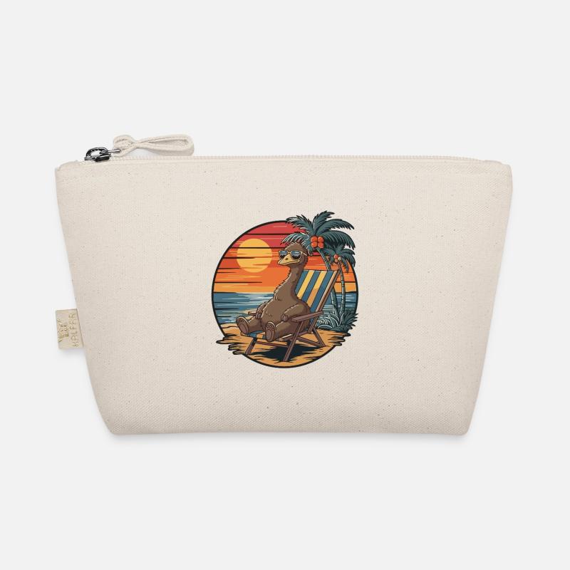 Émeu drôle sur le coucher de soleil des vacances d’été sur la plage Trousse biologique