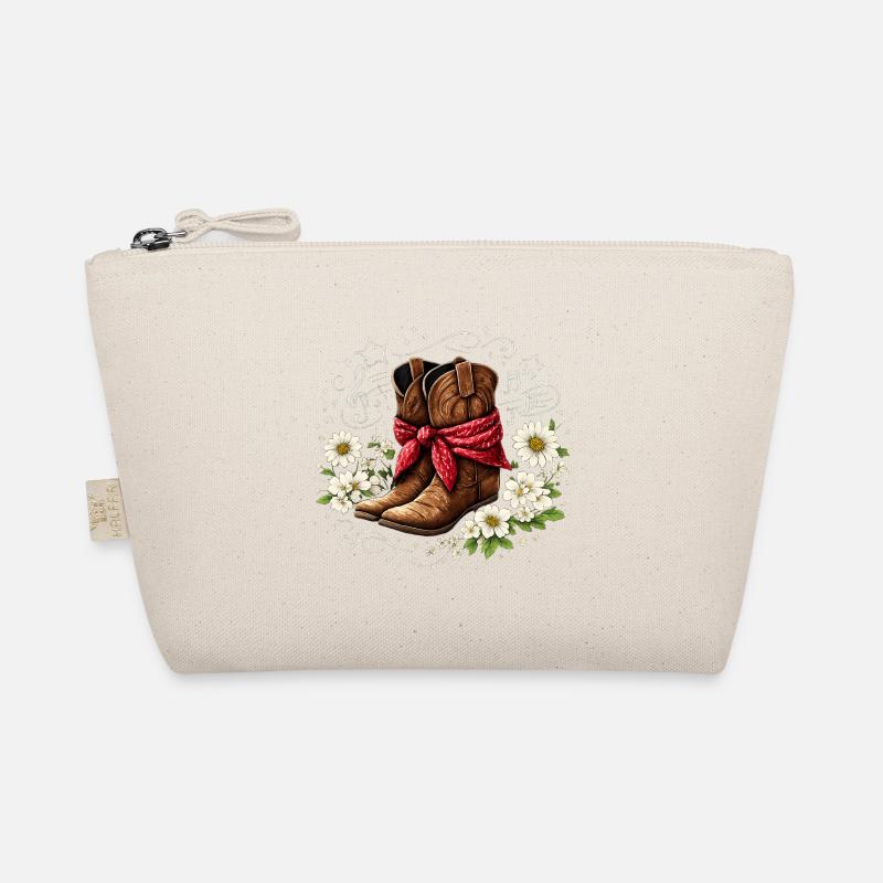 Bottes de cowboy avec fleurs de bandana rouges Notes Trousse biologique