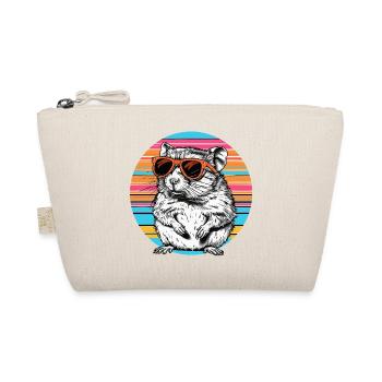 Sonnenbrillen-Hamster im Retro-Rainbow - Bio-Täschchen - Natur - Vorne
