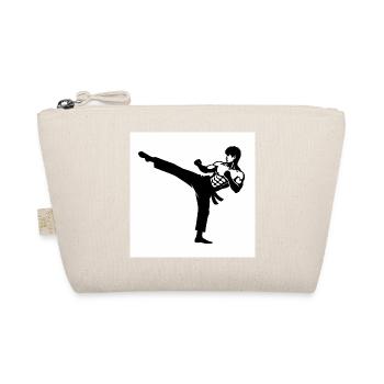 Kicking Silhouette Karate - Organic Pouch - nature - Front