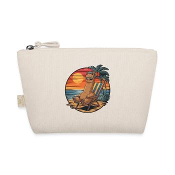 Funny Llama on Beach Summer Vacation Sunset - Organic Pouch - nature - Front