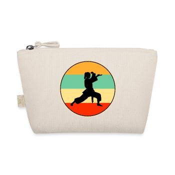 Vintage Female Karate Player Martial Arts Retro - Organic Pouch - nature - Front