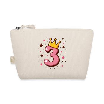 3. Geburtstag Kleine Prinzessin mit Krone - Bio-Täschchen - Natur - Vorne