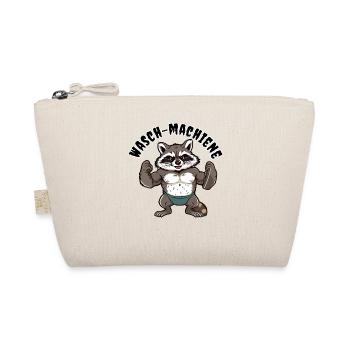 Raccoon Power – Muscle Raccoon Motif - Organic Pouch - nature - Front