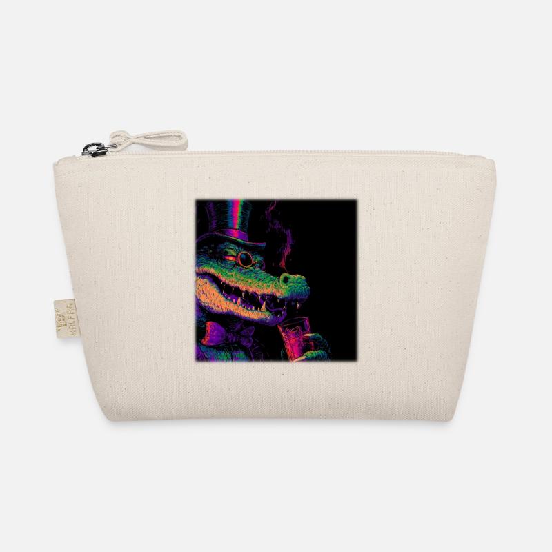 Crocodile néon avec haut-de-forme et boisson Trousse biologique
