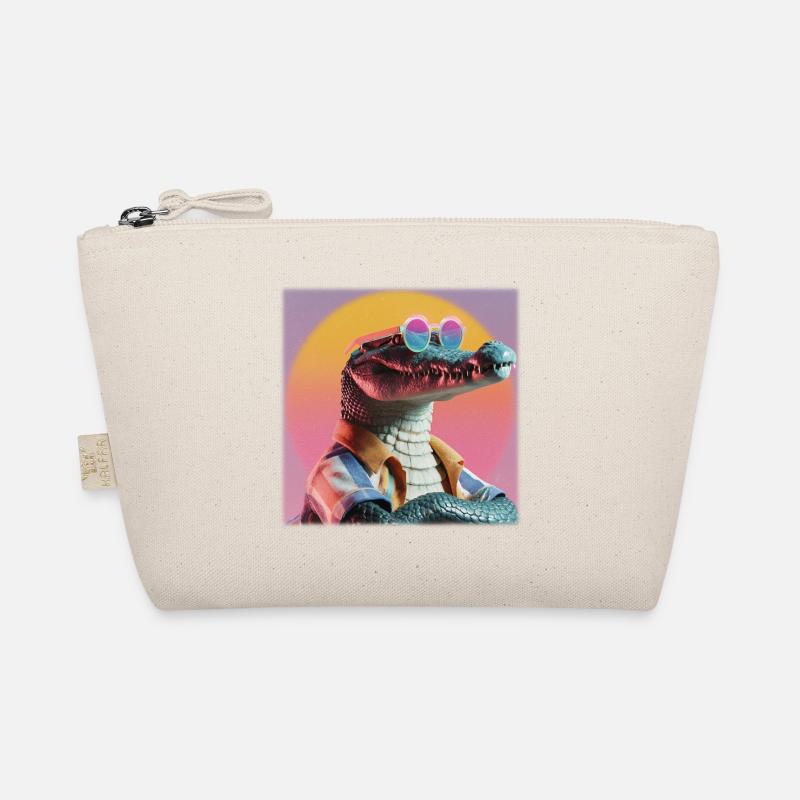 Retro Crocodile – Cool Vintage Hawaiian Design Organic Pouch