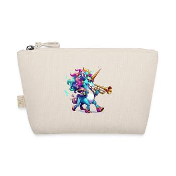 Einhorn Trompete Farbzauber - Bio-Täschchen - Natur - Vorne