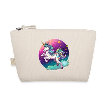 Night-colored rainbow unicorn - Organic Pouch - nature - Front