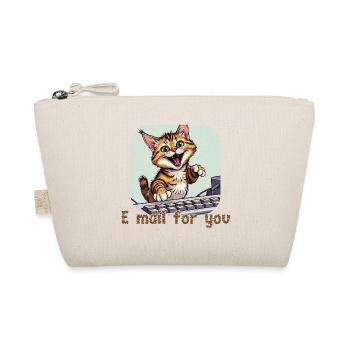 Cat composition: Mail kitten on the PC - Organic Pouch - nature - Front
