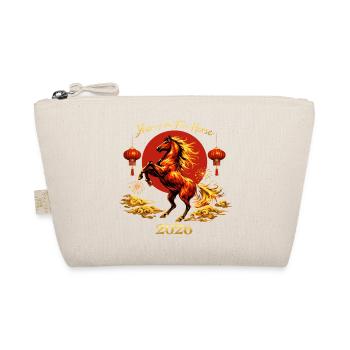 Chinese New Year Horse 2026 Family Gift - Organic Pouch - nature - Front