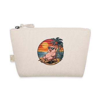 Cochon drôle sur la plage Coucher de soleil des vacances d’été - Trousse biologique - nature - Devant
