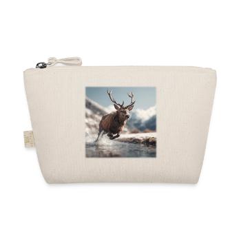 Majestic Stag: Leap through the Alps - Organic Pouch - nature - Front
