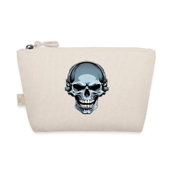 Skull with headphones illustration - Organic Pouch - nature - Front