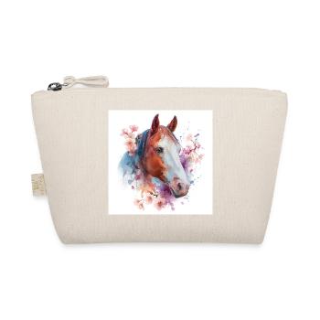 Floral Watercolor Horse - Organic Pouch - nature - Front