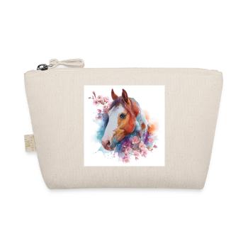 Cheval aquarelle avec des fleurs - Trousse biologique - nature - Devant