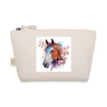 Watercolor Horse and Blossoms - Organic Pouch - nature - Front