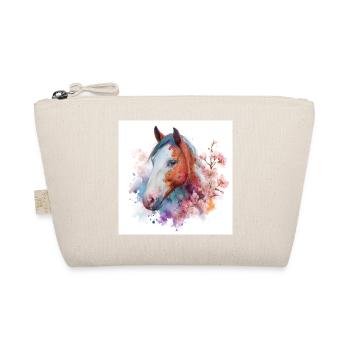 Watercolor Horse Bloom Portrait - Organic Pouch - nature - Front