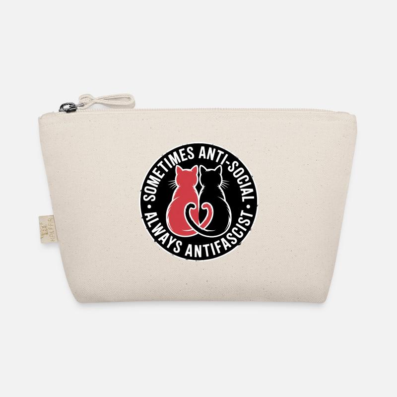 Anti Social Antifa - Antifascist Merch - Bio-Täschchen - Natur