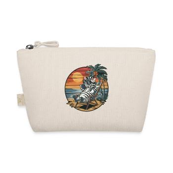 Lustiges Zebra am Strand Sommerurlaub Sonnenuntergang - Bio-Täschchen - Natur - Vorne