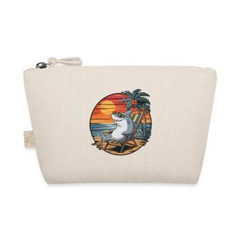 Lustiger Hai am Strand Sommerurlaub Sonnenuntergang - Bio-Täschchen - Natur - Vorne