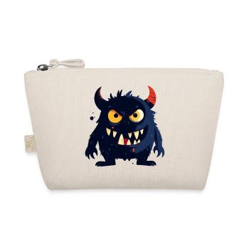 little naughty monster with horns sharp teeth - Organic Pouch - nature - Front