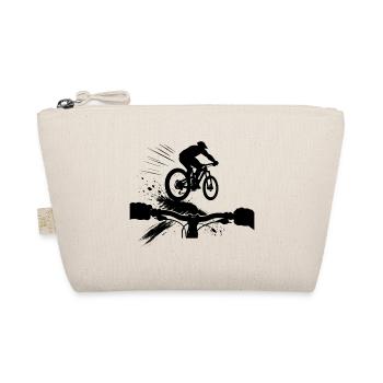 Downhill MTB POV Perspective Mountain Bike Gift - Organic Pouch - nature - Front
