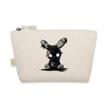 Dark Stuffed Bunny – Gothic Plush Motif - Organic Pouch - nature - Front