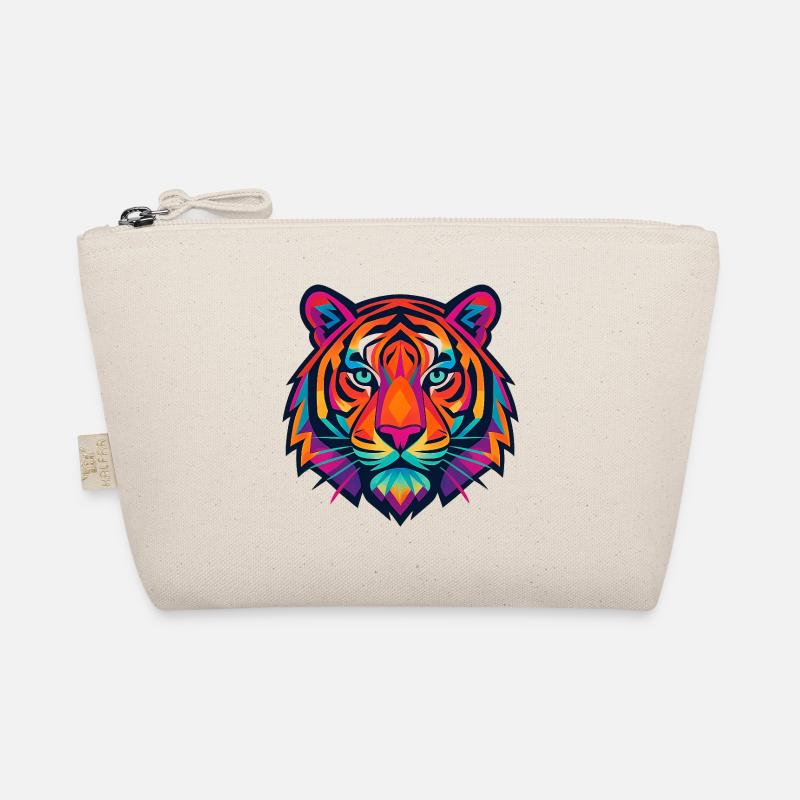 Neon Tiger Pop Art Headshot Organic Pouch