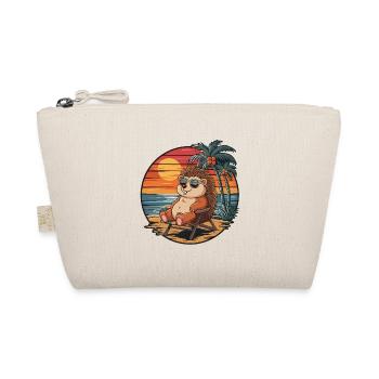 Funny Hedgehog on Beach Summer Vacation Sunset - Organic Pouch - nature - Front