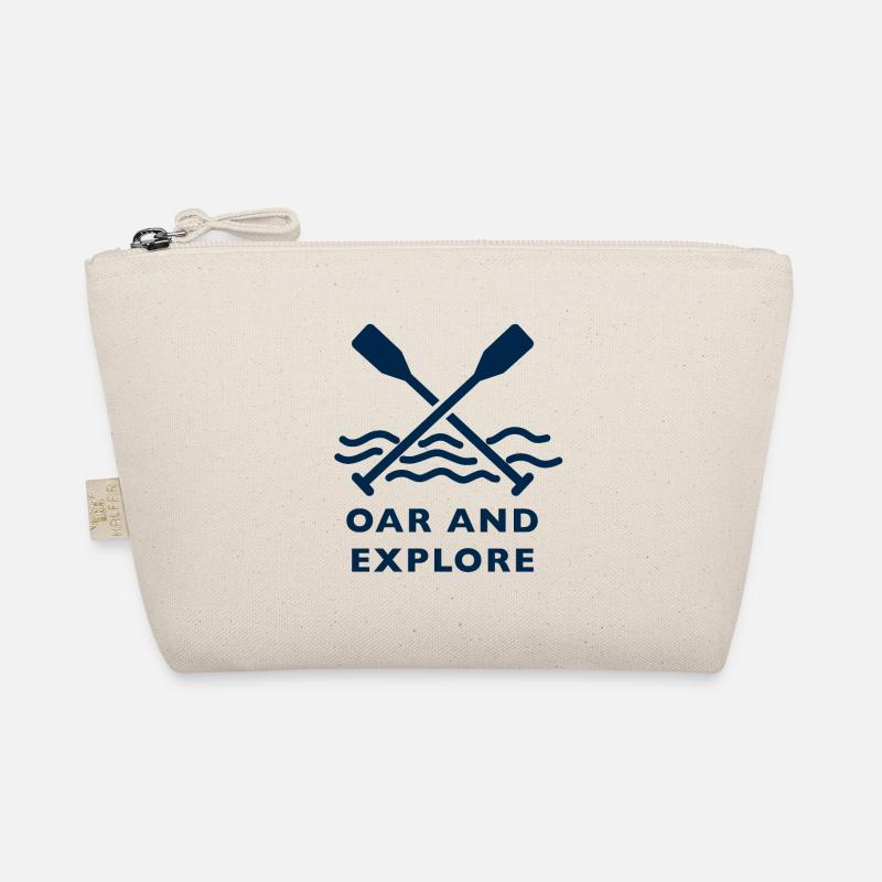 Oar and Explore Line Art - Kayaking Adventure Organic Pouch