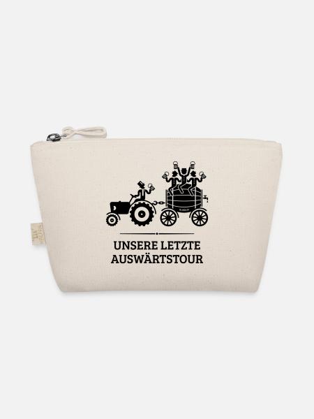 Unsere Letzte Auswärtstour, Trecker Bierfass JGA B - Bio-Täschchen - Natur - Vorne