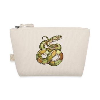 Elegant Mosaic Snake: Stained Glass Reptile Art - Organic Pouch - nature - Front