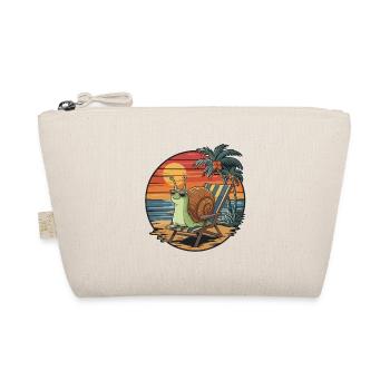 Funny Snail on Beach Summer Vacation Sunset - Organic Pouch - nature - Front