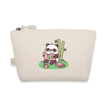 Un panda mignon lisant un livre près des plants de bambou - Trousse biologique - nature - Devant