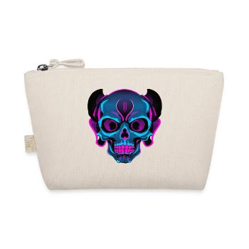 Neon Skull with Headphones - Organic Pouch - nature - Front