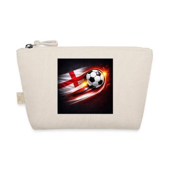 Fliegender Fußball mit Flaggenhauch - Bio-Täschchen - Natur - Vorne